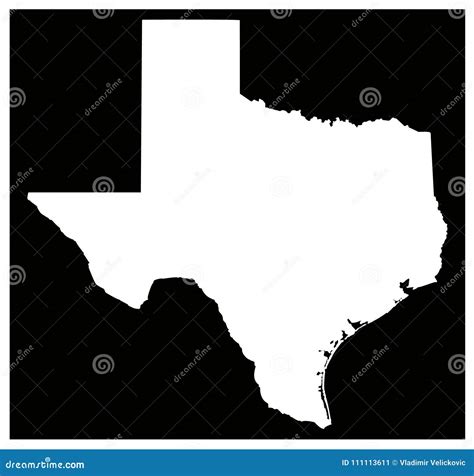 Texas Map - the Second Largest State in the United States Stock Vector