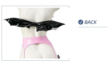 Patent Leather Phantom Bikini Set Imp Sexy Lingerie Cosplay Women S