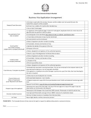 Fillable Online Business Visa Application Arrangement Fax Email Print ...