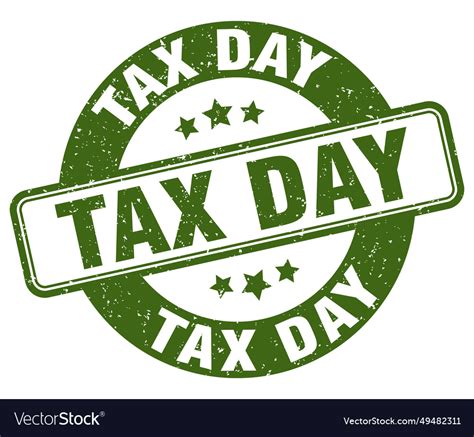 Tax day stamp tax day label round grunge sign Vector Image