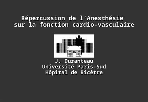 Ppt R Percussion De Lanesth Sie Sur La Fonction Cardio Vasculaire J