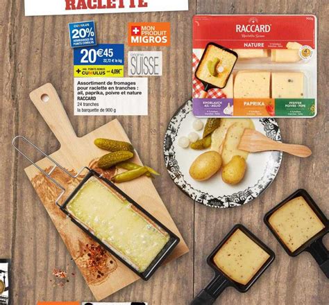 Offre Assortiment De Fromages Pur Raclette En Tranches Ail Paprika