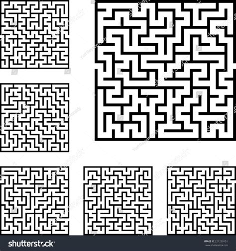 Maze Set Vector Stock Vector Royalty Free 221259151 Shutterstock