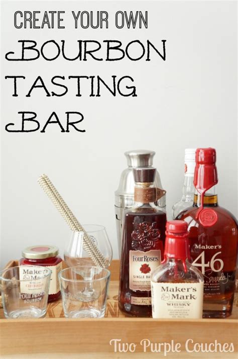 Create Your Own Bourbon Tasting Bar Two Purple Couches