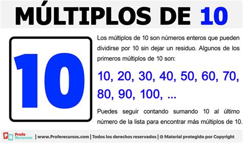 Quais São Os Múltiplos De 10 - Múltiplos de 10