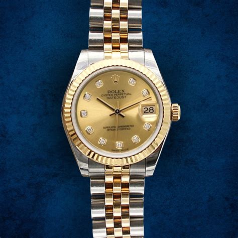 Rolex Oyester Perpetual Datejust Champagne Diamonds Dial