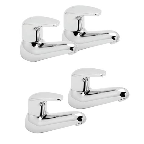 Deva Adore Chrome Hot And Cold Basin And Bath Taps Pack Set Bathroom Tap Pack From Taps Uk