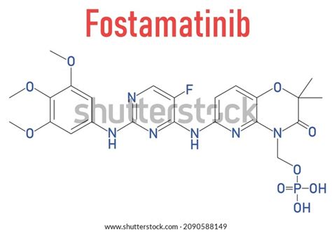 Fostamatinib Rheumatoid Arthritis Drug Molecule Syk Stock Vector