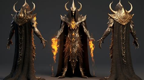 Premium AI Image | Fire Demon Cult leader in black and gold robes Ai ...