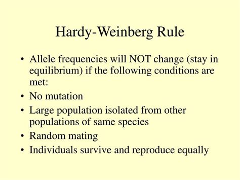 Ppt Hardy Weinberg Rule Powerpoint Presentation Free Download Id 1039604