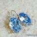 Light Sapphire Swarovski Crystal Oval Drop Earrings Sapphire Jewelry