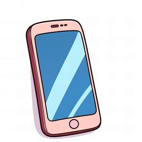 Cartoon illustration of a cell phone with a blue screen | Premium AI-generated image