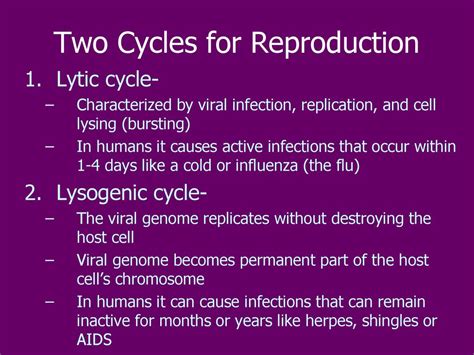 Virus Reproduction Overview Cycles For Reproduction Retrovirus Ppt