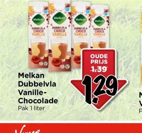 Melkan Dubbelvla Vanille Chocolade Pak Liter Aanbieding Bij Vomar