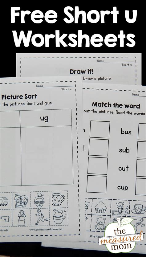 Worksheets For Short U Words The Measured Mom