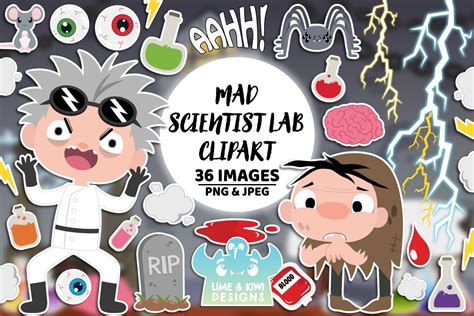 Mad Scientist Lab Clipart | People Illustrations ~ Creative Market