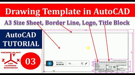 AutoCAD Tutorial 03 Drawing Template With Logo Title Block And