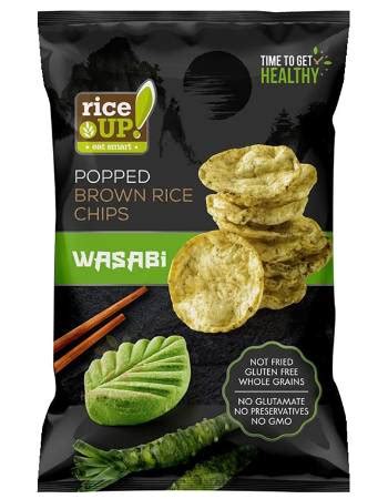 Rice Up Popped Brown Rice Chips Wasabi G