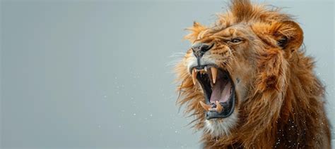 Premium Photo | Ferocious lion roaring close up