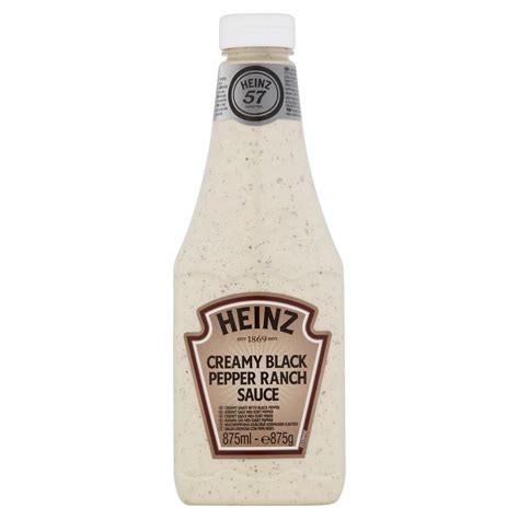 Heinz Creamy Black Pepper Ranch Sauce 875ml | Table Sauce | Iceland Foods