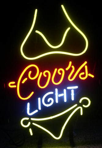 Coors Light Yellow Bikini Beer Neon Light Bar Sign