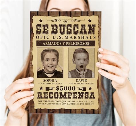 Wanted Poster Personalized, Spanish Version Se Busca Poster, Digital Print, Custom Wanted Poster ...