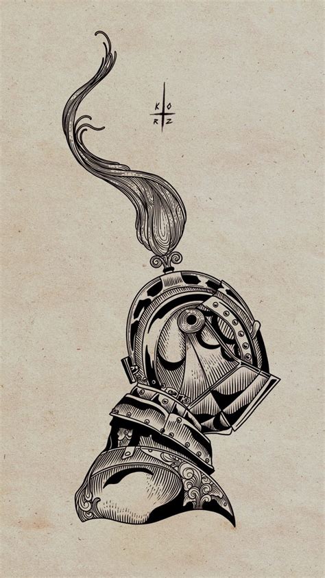 Knight Helmet By Lisa Korz Medieval Tattoo Woodcut Tattoo Engraving Tattoo