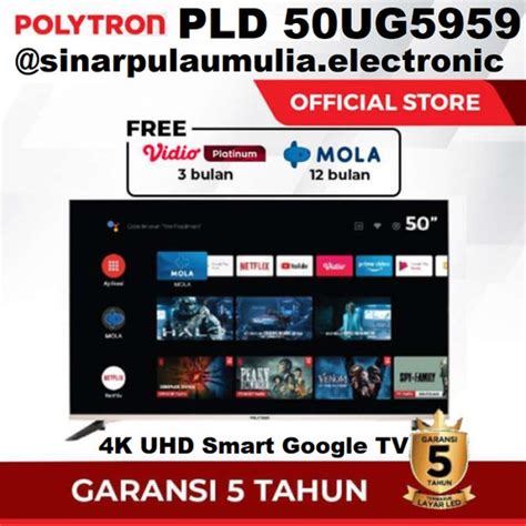 Jual Polytron Led Inch Smart Google Tv K Uhd Pld Ug Ug