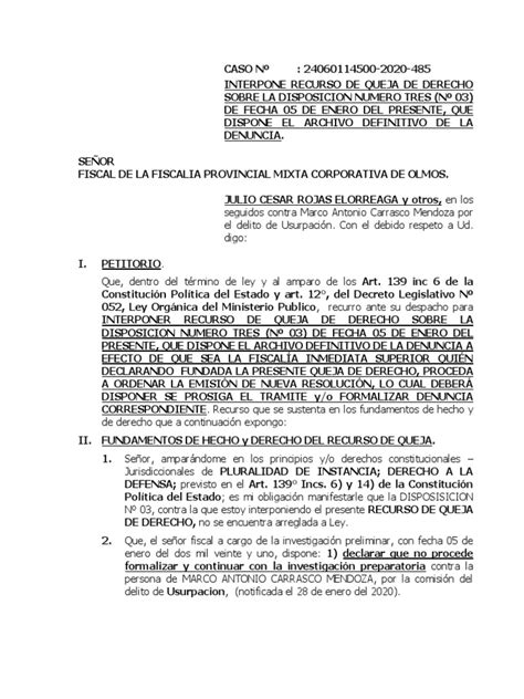 Recurso De Queja De Derecho Descargar Gratis Pdf Fiscal Derecho Penal