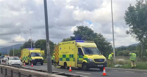 Motorist Taken To Hospital After A55 Crash Which Saw Car Leave Road