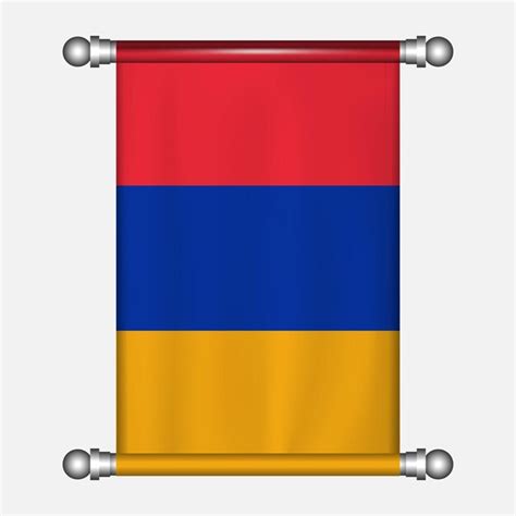 Bandera Realista Colgada Del Bander N De Armenia Vector Premium