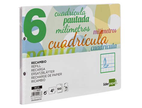 Papeleria Sanchez Recambio Liderpapel Cuarto Apaisado Pautaguia