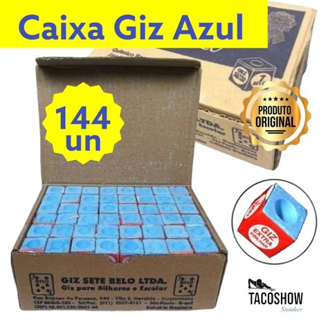 Caixa De Giz Azul 144 Unidades 7 Belo Para Bilhar Sinuca Snooker