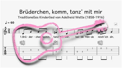 Gitarre Brüderchen komm tanz mit mir Tabulatur Melodie Akkorde