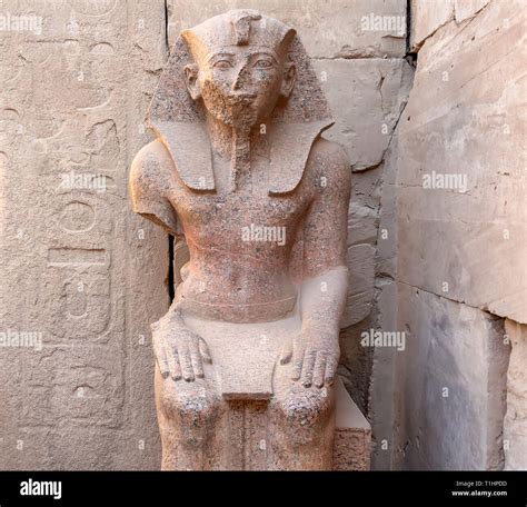 Seated Statue Of Pharaoh Thutmose Iii Near The Festival Hall Of