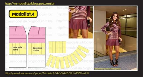 Modelista 2014 02 16 Moldes De Saia Para Costura Padrões De Costura