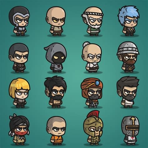 Chibi Character Bundle 2d Game Asset Tokegameart