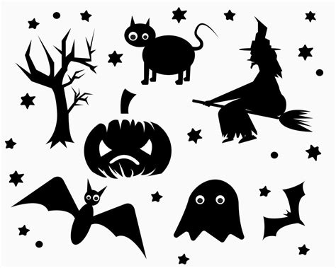 Plantilla De Diseño De Halloween De Icono De Silueta Vector De