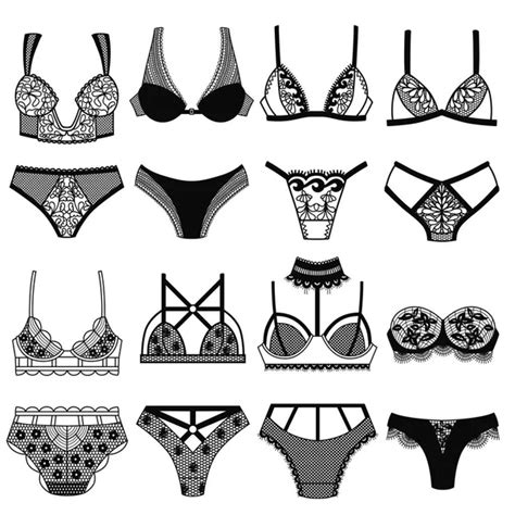 Collection Of Lingerie Panty And Bra Set Stock Vector Image By