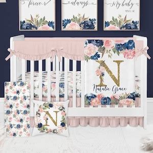 Floral Crib Bedding Set Girl Crib Bedding Personalized Baby - Etsy