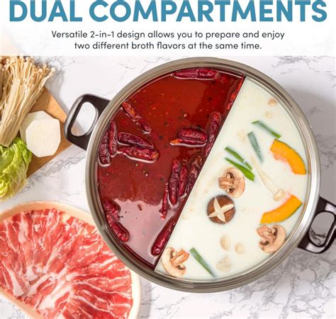 Convenient Cooking With Aroma Housewares ASP Dual Sided Shabu Hot Pot