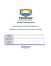 Bsbldr Assessment Tasks September V Docx Student Assessment