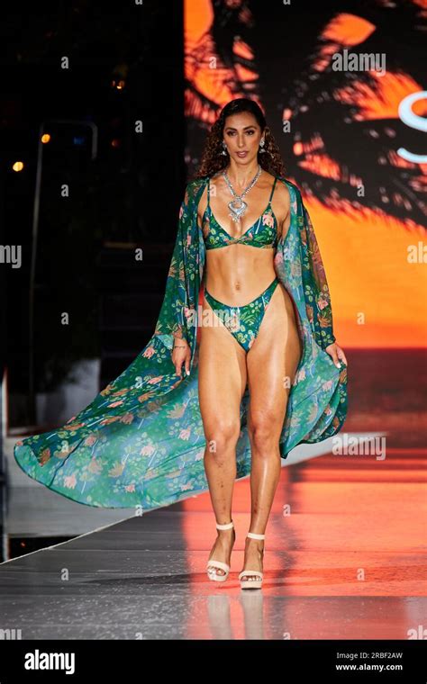 Miami Beach Usa Th July Miami Beach Florida A Model Walks