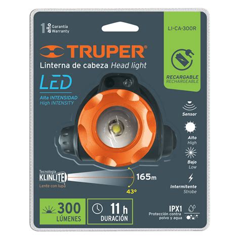 Li Ca R Truper Linterna De Minero Led Lm Recargable