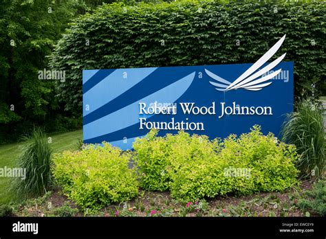 A logo sign outside of the headquarters of The Robert Wood Johnson ...