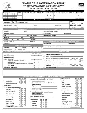 Fillable Online Azdhs Dengue Case Investigation Report Utah