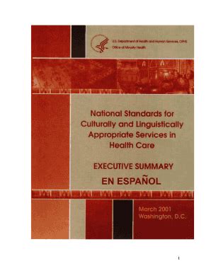 Fillable Online Minorityhealth Hhs National Standards For Culturally