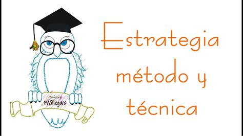 Diferencias entre estrategia método y técnica YouTube