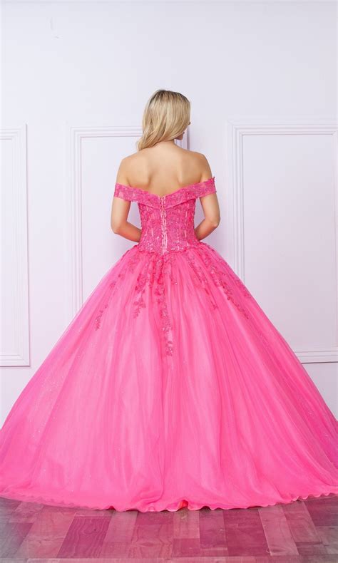 Embroidered-Bodice Bright Long Prom Dress