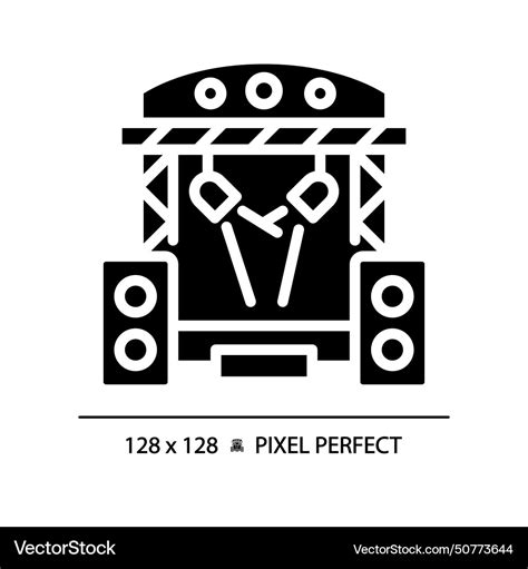 Music Festival Pixel Perfect Black Glyph Icon Vector Image